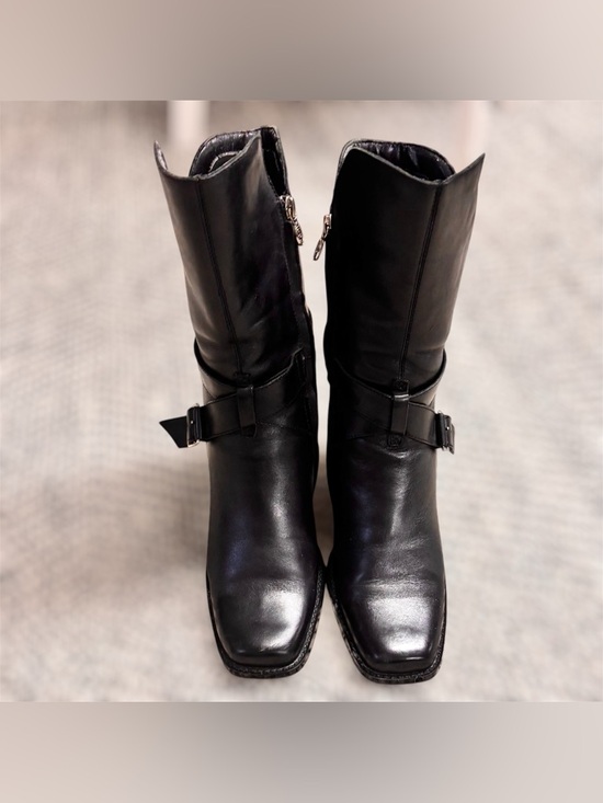 Harley-Davidson Shoes - Vintage Women's 'Harley Davidson' Square Toe Black Boot - SZ 9